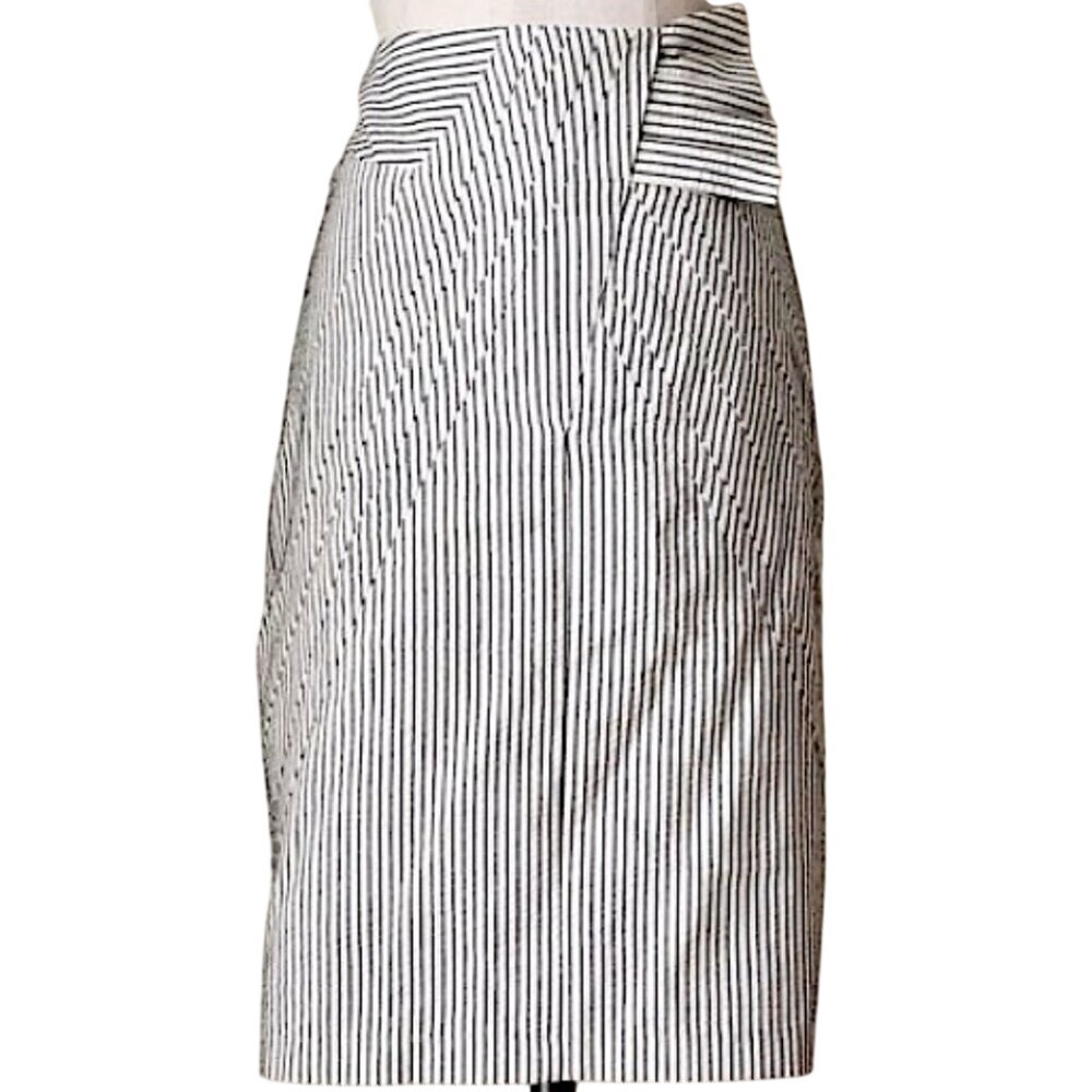 Anthropologie Eva Franco First Light Pin Stripe Pencil Skirt SZ 10 Nautical
